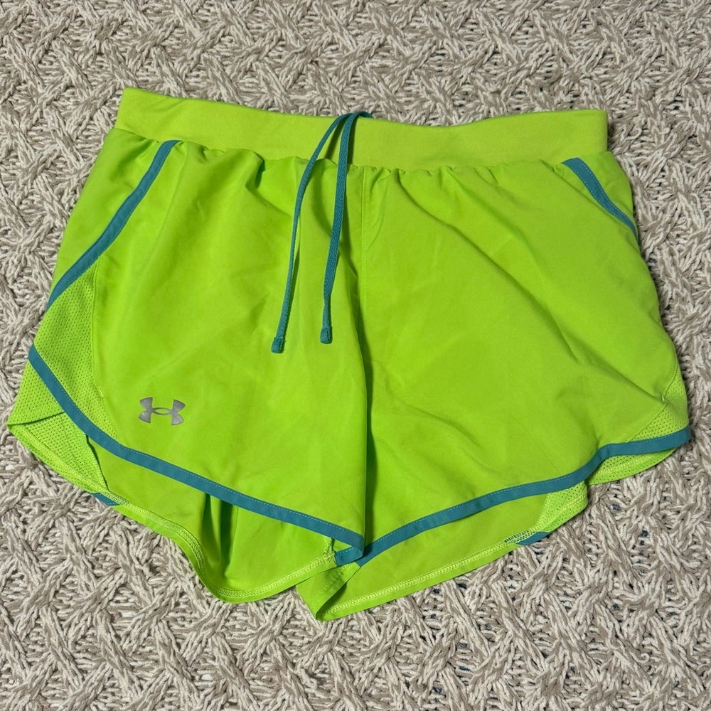 Neon green Under Armour work our shorts size Medium